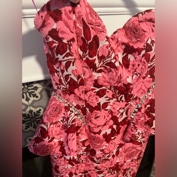 😍VIRAL BLOG FAVE Zara floral jacquard mini dress rhinestone - Picture 6 of 10